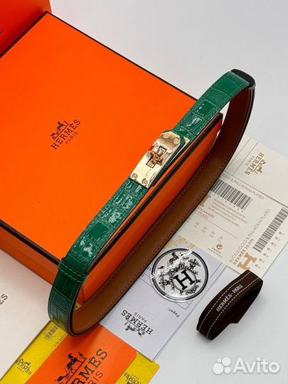 Ремень женский Hermes Kelly 18 крокодил