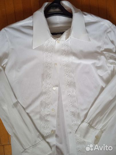 Рубашка мужская. Винтаж. Нейлон. +Запонки