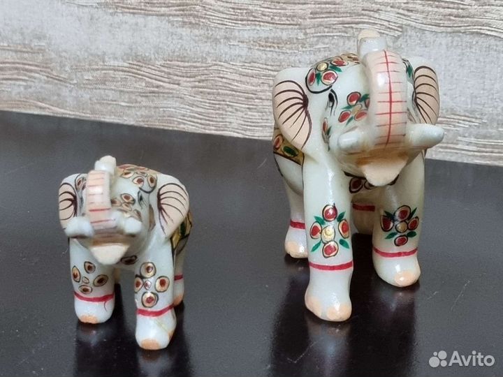 Статуэтки слоники фигурки оникс мрамор