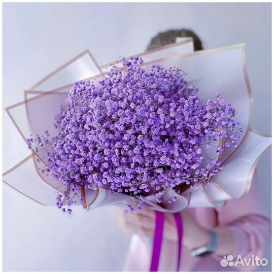 Букет из фиолетовой гипсофилы