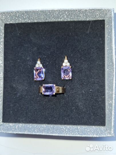 Комплект серьги кольцо