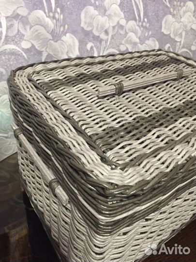 Плетёный короб, ящик, корзина для хранения