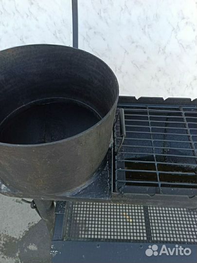 Мангал с печью под казан и крышей