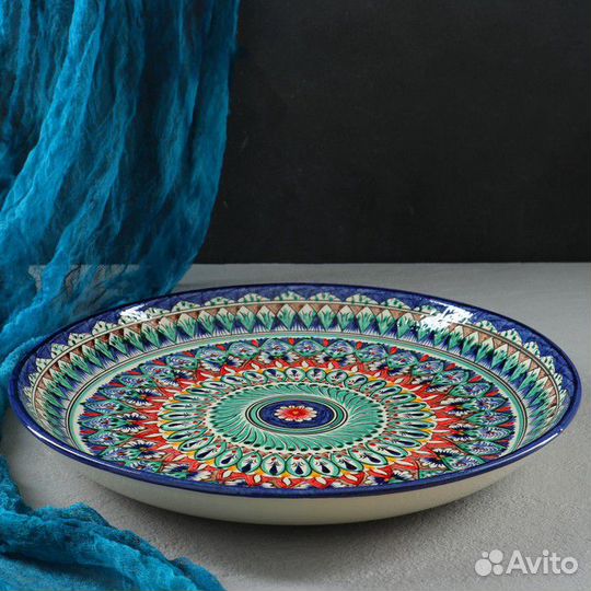 Ляган 42 см Узбекская посуда Риштанская керамика