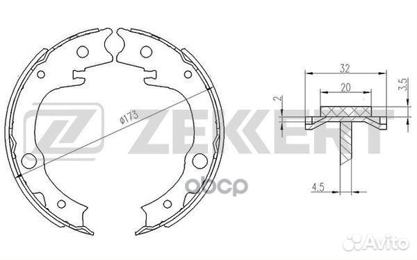 Колодки ручника Toyota/Zekkert/ BK4097 Zekkert