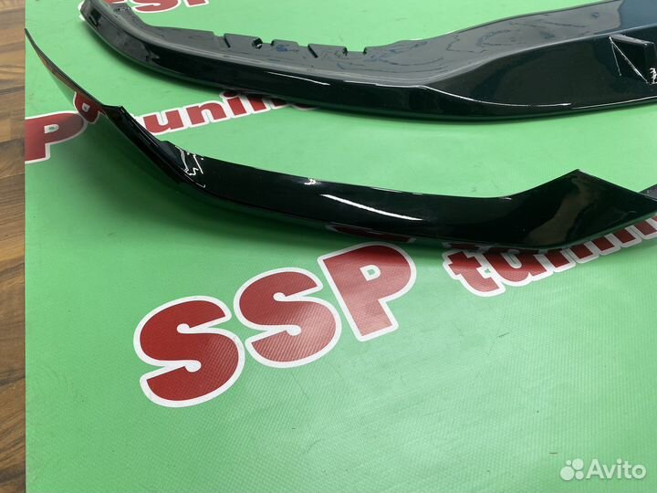 Передний сплиттер для BMW G30 LCI, черный глянец