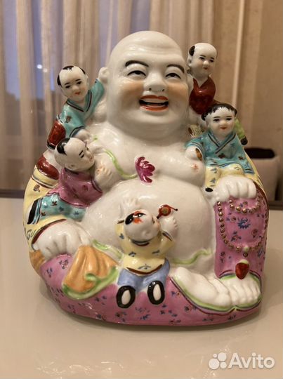 Фарфоровый будда с детьми Цзянси старый Китай