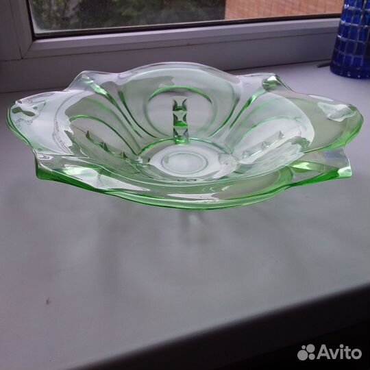 Ваза для фруктов, цветное стекло