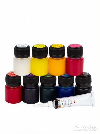 Краски акриловые витражные Невская палитра, 9шт