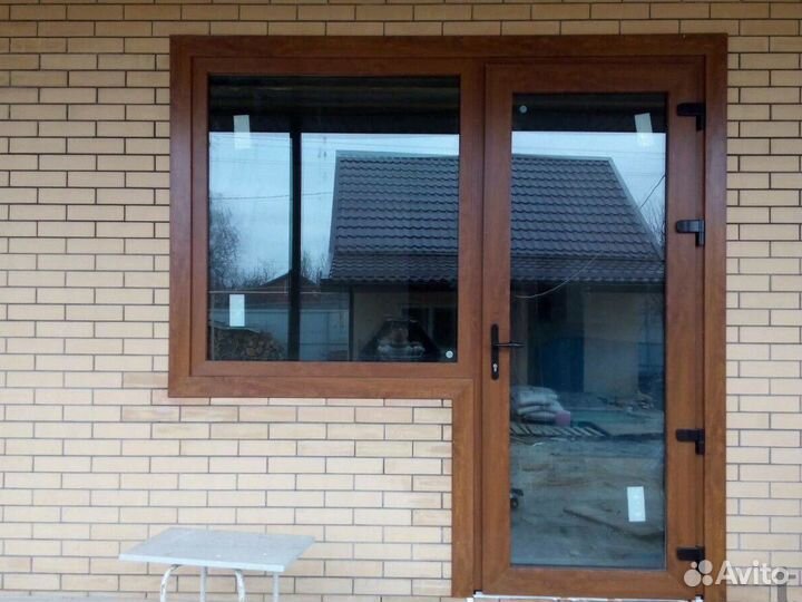 Двери пластиковые окна коричневые