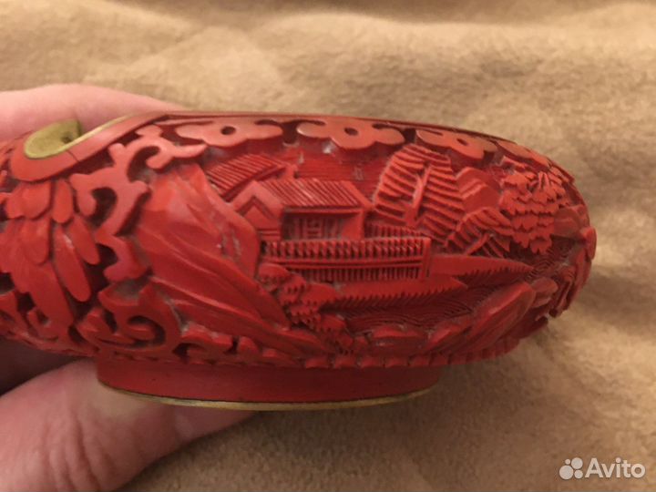 Пепельница Китай красный лак