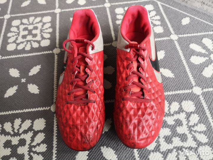 Бутсы футбольные Nike красные 23 см