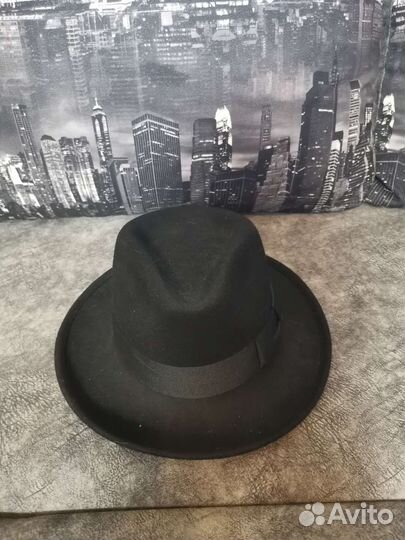 Шляпа гангстера натуральный фетр