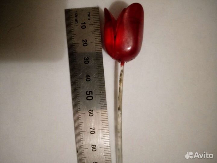 Стеклянный тюльпан. Ручная работа. Высота 20 см