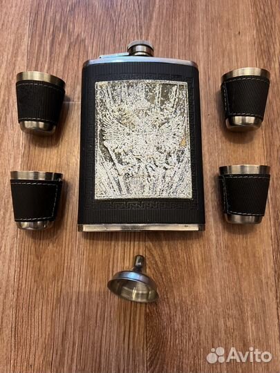 Набор подарочный мужской фляжка, 4 стопки, воронка