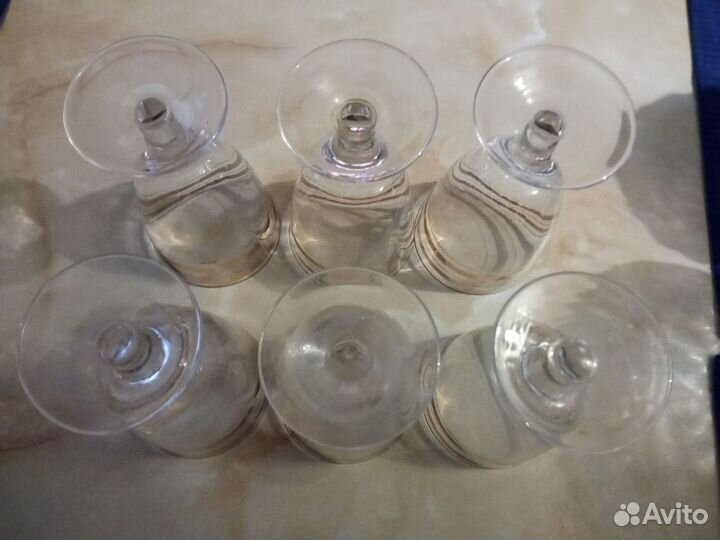 Рюмки СССР стекло позолота