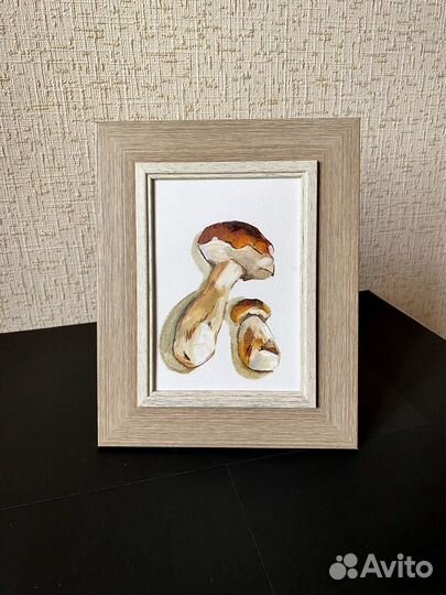 Картина маслом грибы 13х18 см