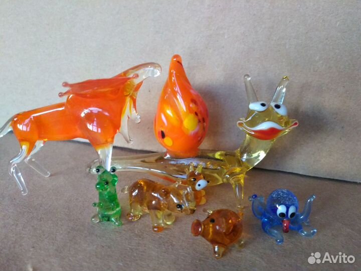 Стеклянные фигурки животных