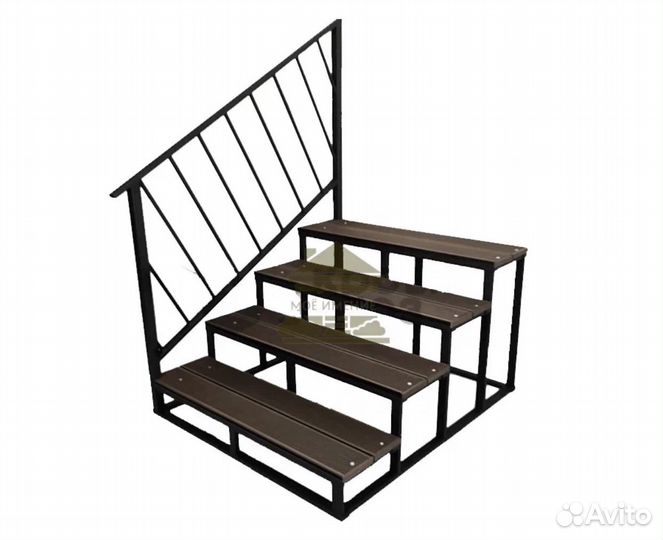 Крыльцо из дпк с перилами Лофт 