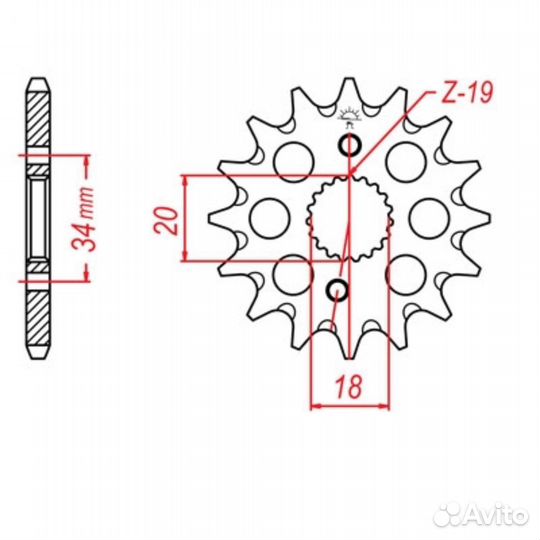Звезда передняя M-CAX 2422515 15 Зуб (JTF1310 15)