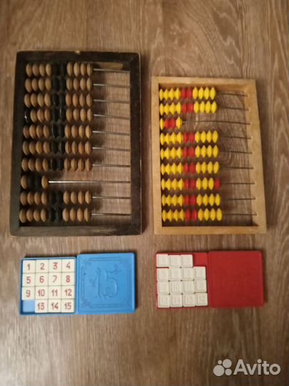 Счеты деревянные СССР и пятнашки игра