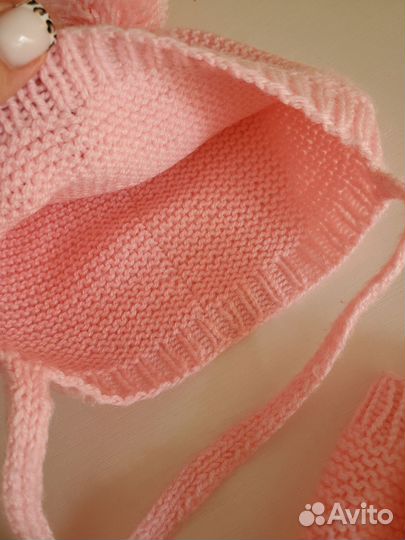 Вязаный комплект шапка, снуд