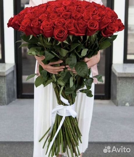 Розы высокие Доставка цветов