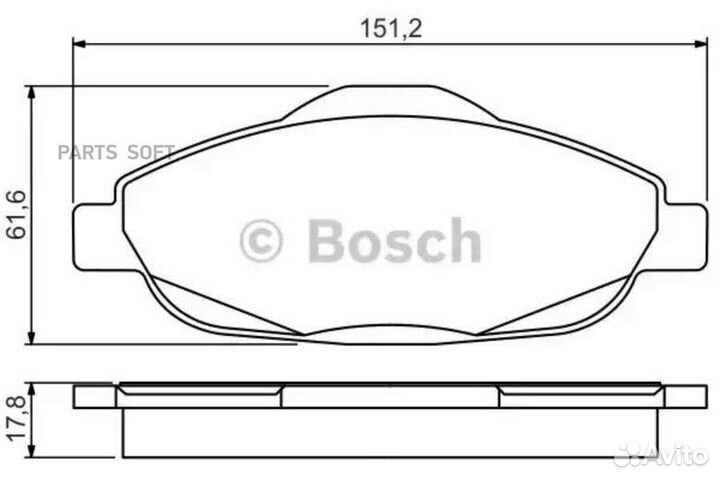 Bosch 0 986 495 266 Колодки peugeot 308 1.4-2.0HDi