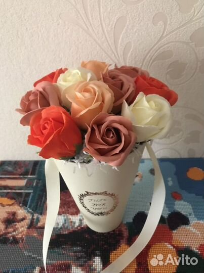 Букеты из мыльных роз