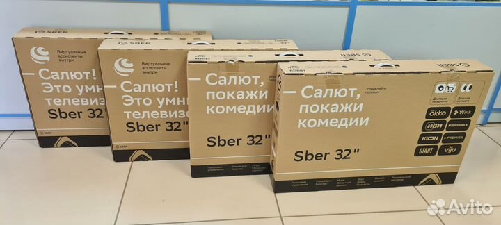Новый Телевизор Sber SDX-32H2012B, 32