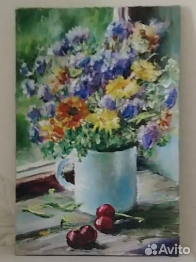 Картина маслом цветы