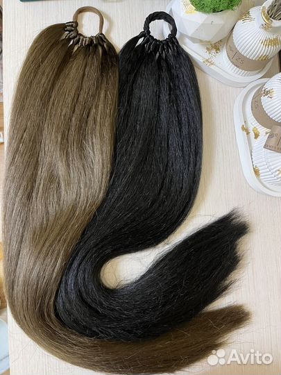 Накладной афро хвост волосы на резинке