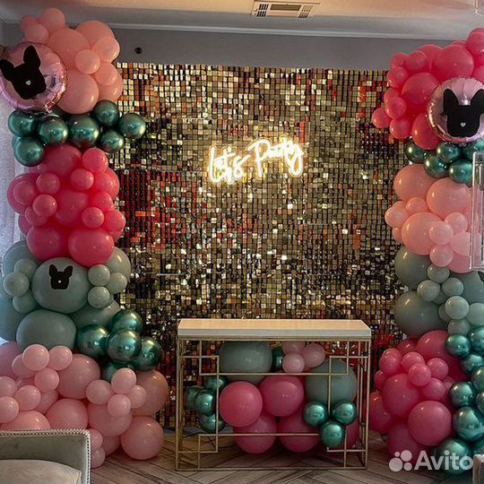 Фотозона с пайетками и шарами