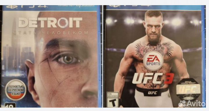 Диски UFC 3 и Detroit на PS4