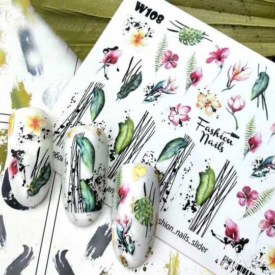 Слайдер дизайн для ногтей цветы