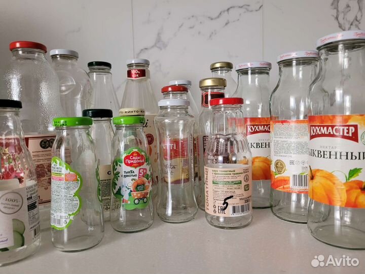 Банки для соков, соусов с крышкой, 18 штук