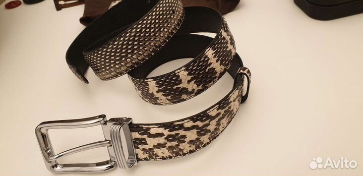 Мужской ремень натуральная кожа змеи питона