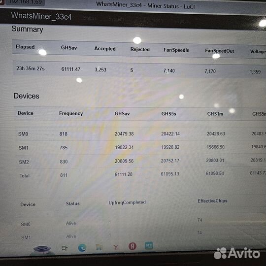 Whatsminer m32s 58th