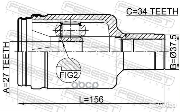 Шрус внутренний левый 27х37.5х34 (mercedes benz