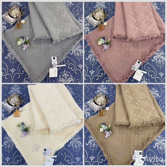 Плед покрывало 220 240 хлопок Blumarine