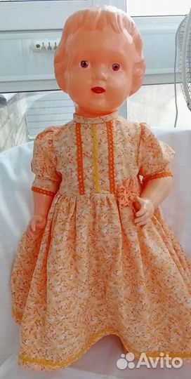 Кукла целлулоид СССР красивая, в платье, винтаж