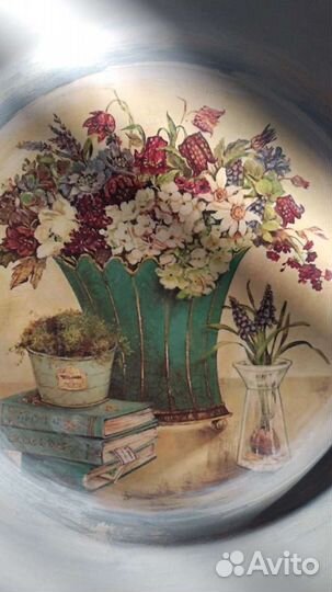 Тарелка декоративная пластиковая Старый прованс