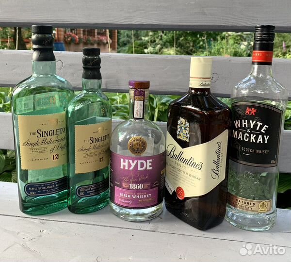 Бутылки от алкоголя виски, коньяк, текила, водка