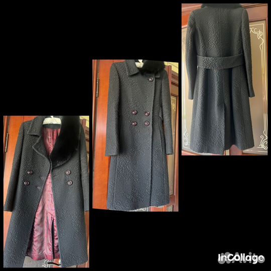 Пальто женское 42 44 с натуральным мехом