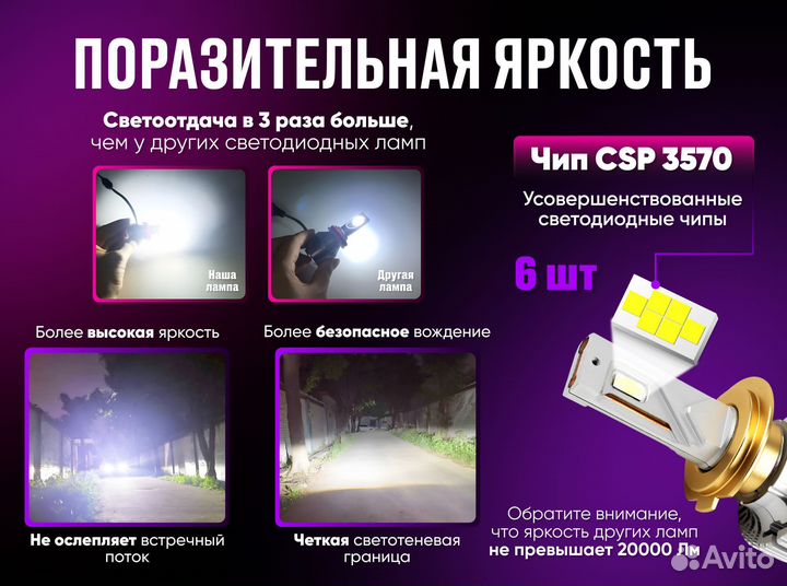 Светодиодные LED лампы, H1, 300W, 50000 Lm, 6000K