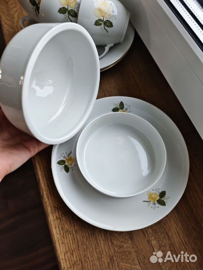 Польский сервиз желтая роза