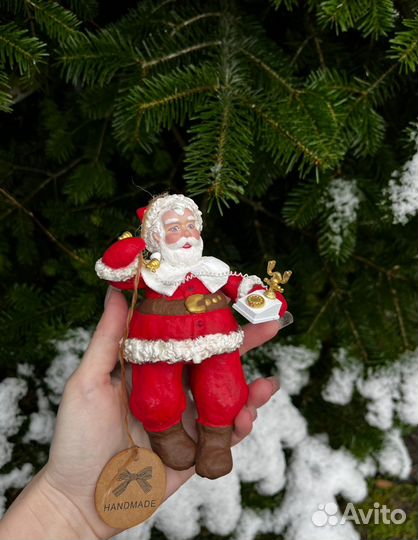 Ватная елочная игрушка ручной работы