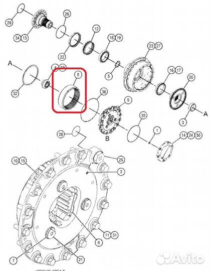 Шестерня Caterpillar 4V8538 (64 зуба)