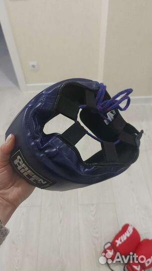 Green hill боксерский шлем и перчатки demix