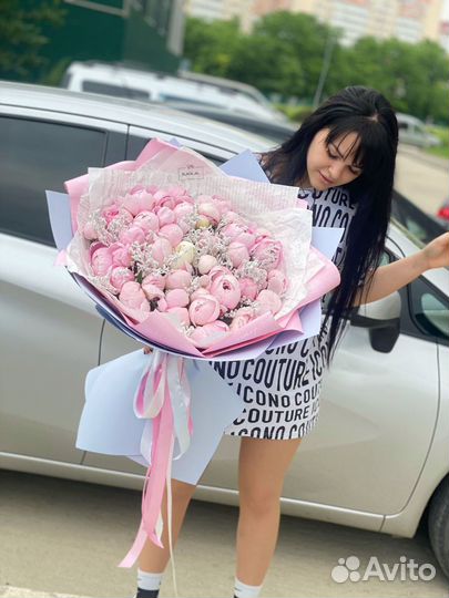 Букет пионов. Доставка беспл 24/7